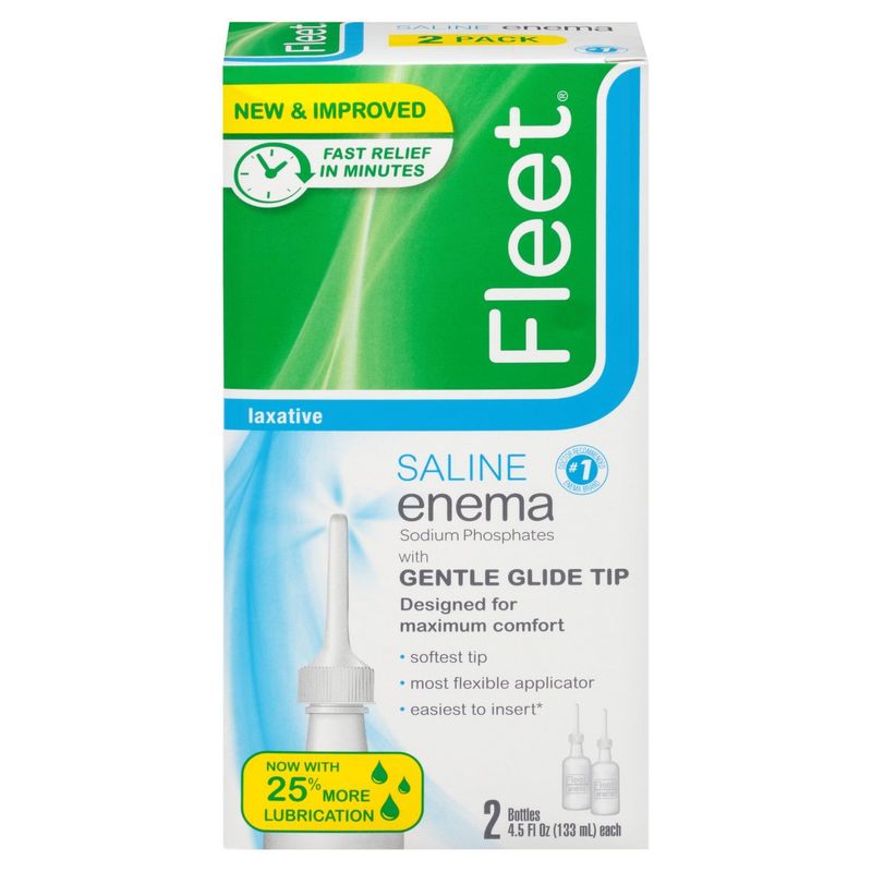 Fleet Laxative Saline Enema, 4.5 fl oz, 2 count