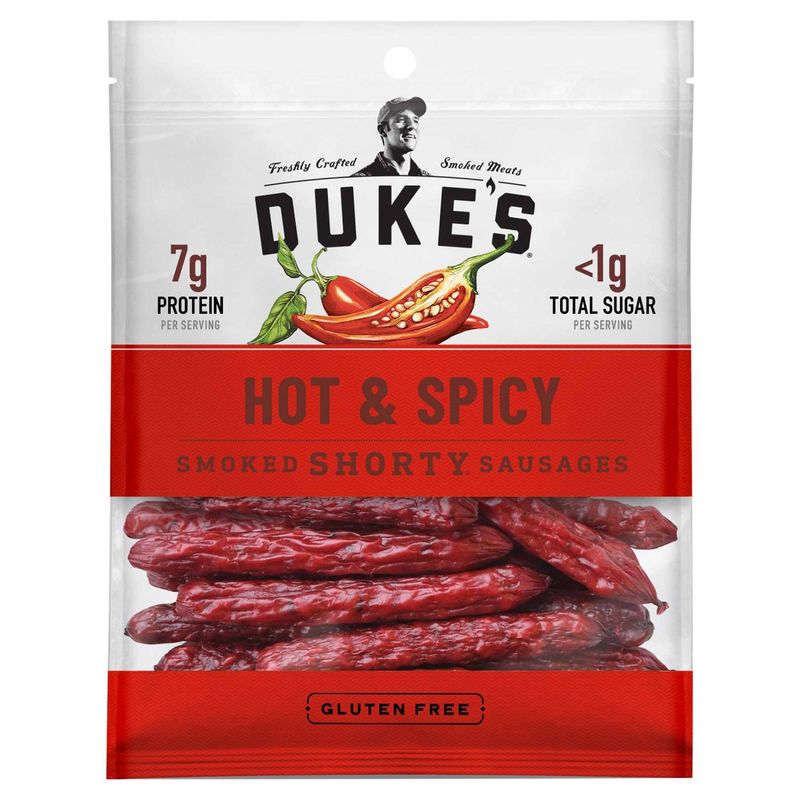 Duke's Hot &amp; Spicy Smoked Shorty Sausages, 5 oz