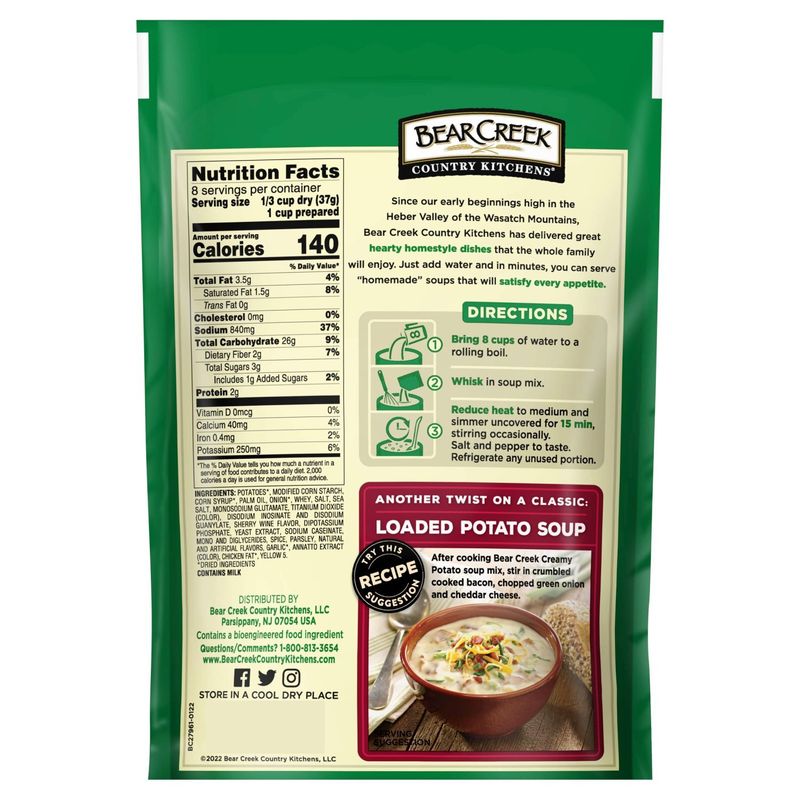 Bear Creek Country Kitchens Creamy Potato Soup Mix Family Size, 10.5 oz