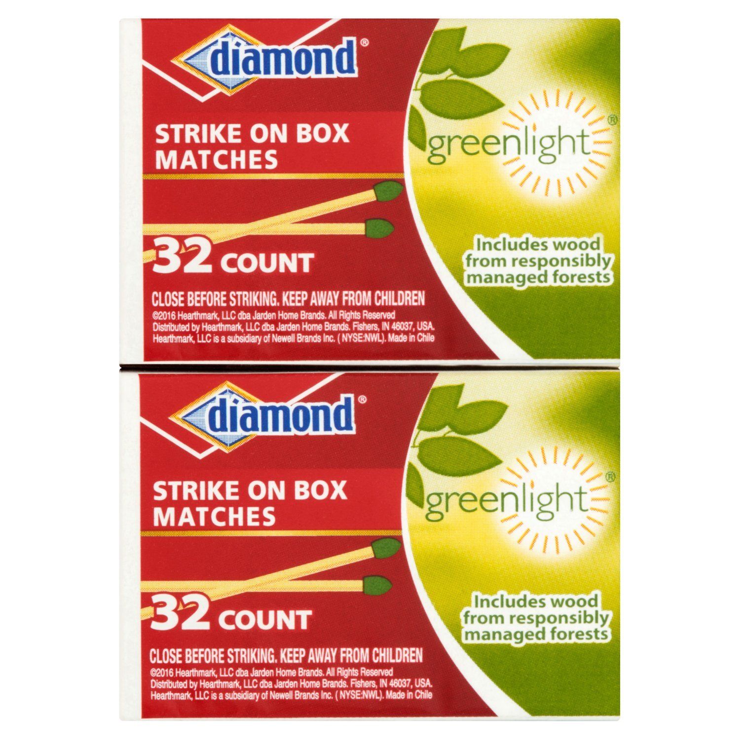 Diamond Greenlight Strike On Box Matches, 32 count, 10 pack