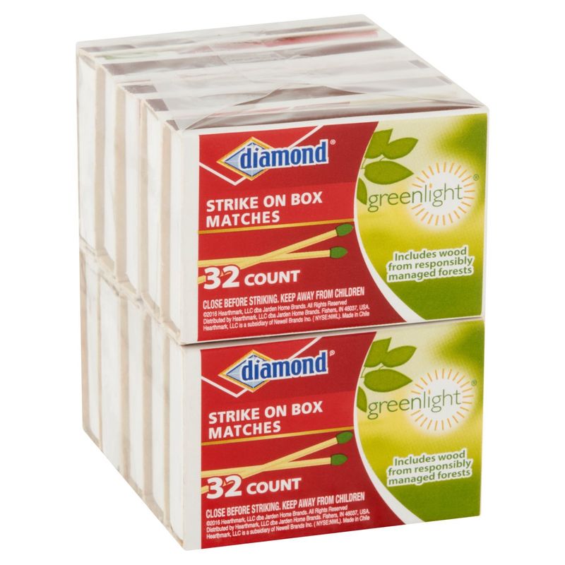 Diamond Greenlight Strike On Box Matches, 32 count, 10 pack