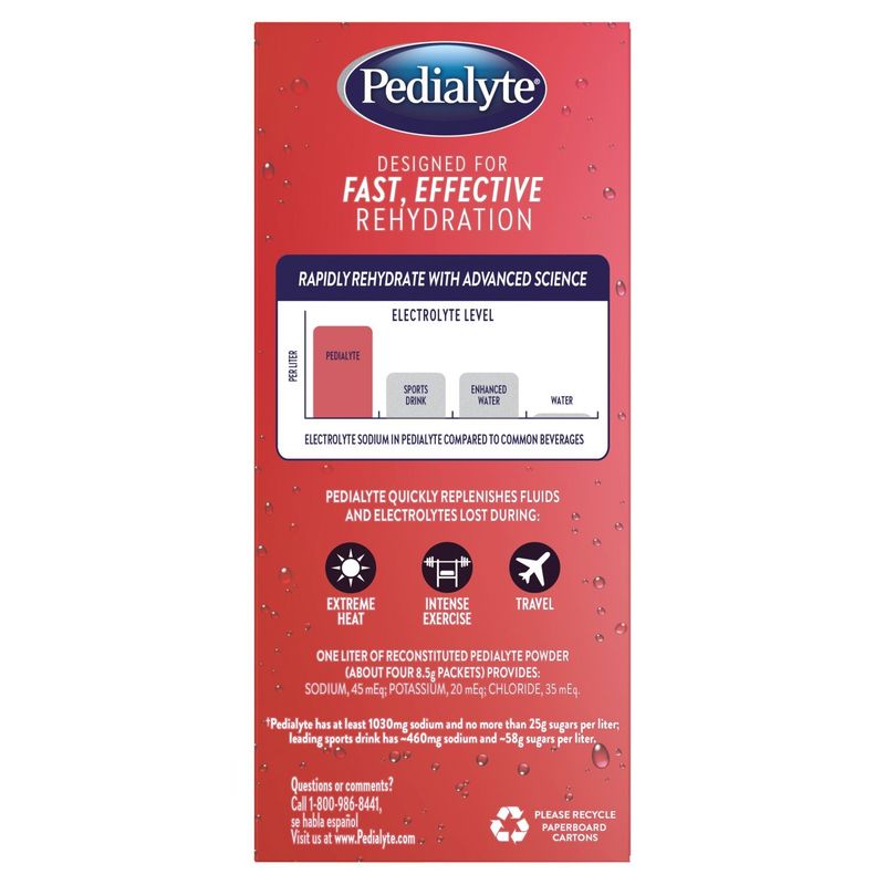 Pedialyte Fast Hydration Fruit Punch Electrolyte Powder, 0.3 oz, 8 count