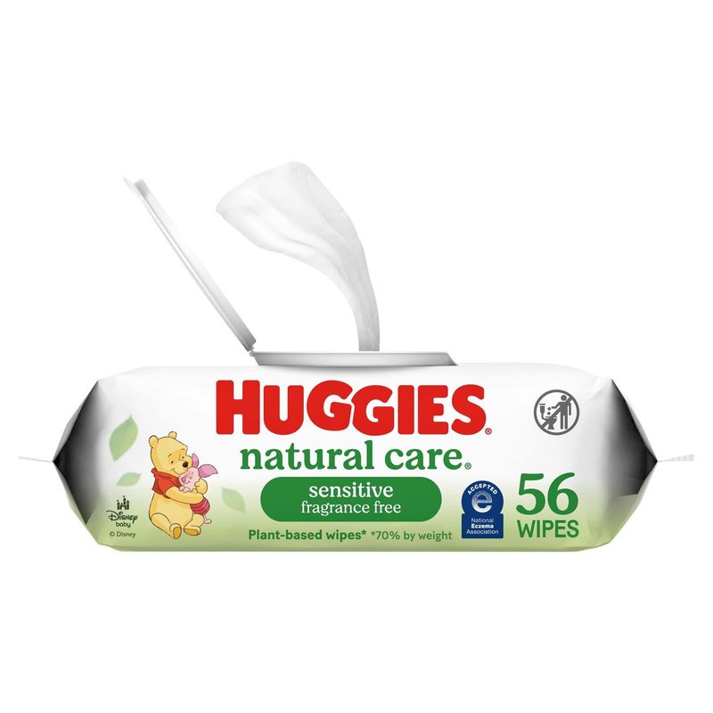 Huggies Natural Care Sensitive Fragrance Free Wipes, 56 count