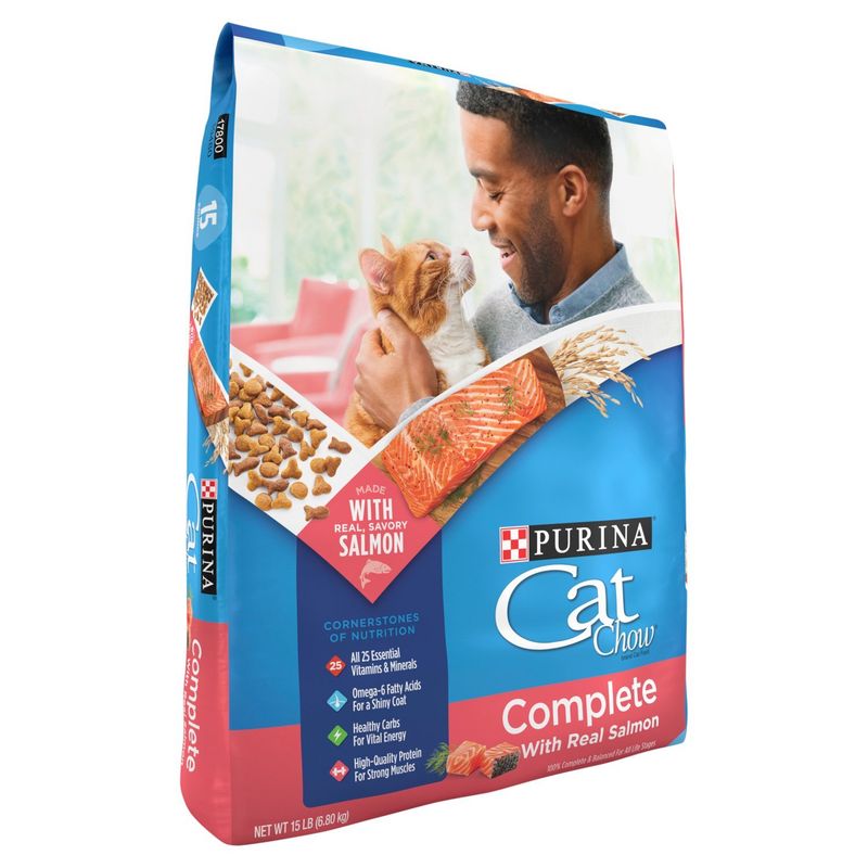 Purina Cat Chow Complete with Real Salmon Cat Food, 15 lb