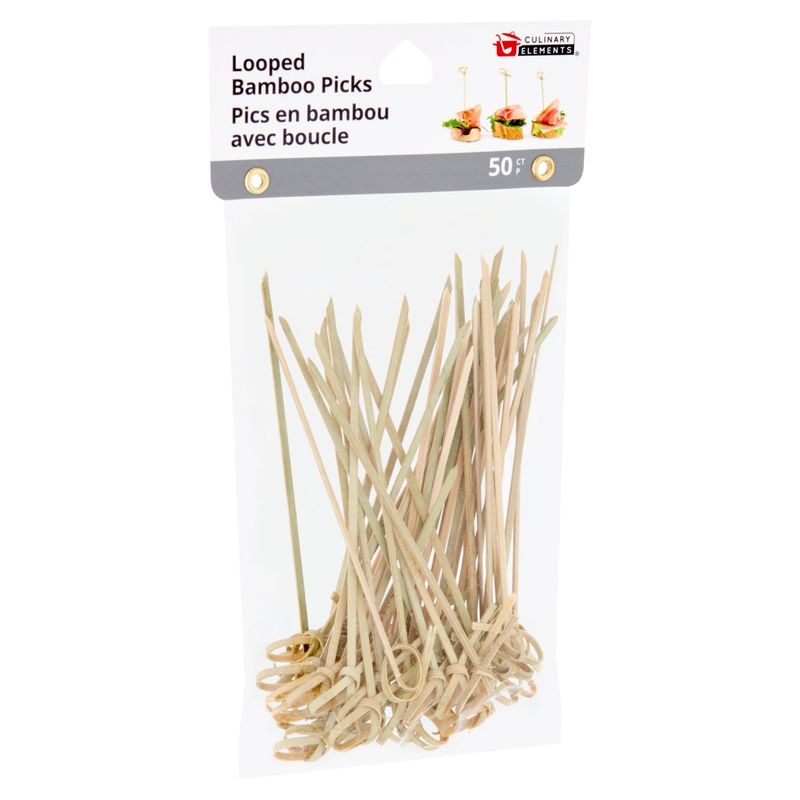 Jacent Culinary Elements Looped Bamboo Picks, 50 count