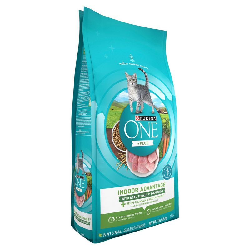 Purina ONE +Plus Indoor Advantage with Real Turkey Adult Cat Food, 7 lb