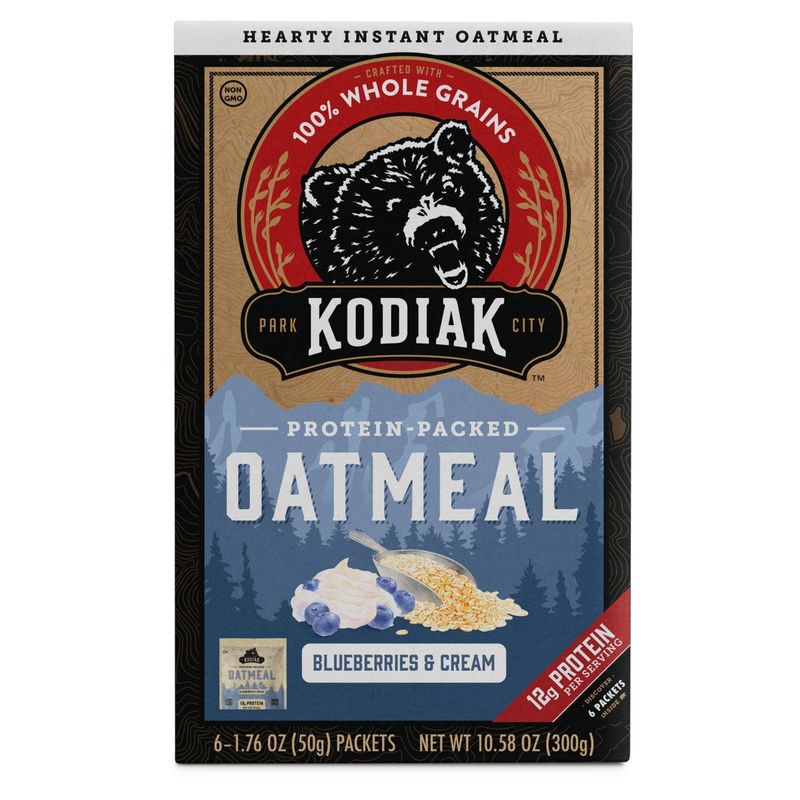 Kodiak Cakes Blueberries &amp; Cream Oatmeal, 1.76 oz, 6 count