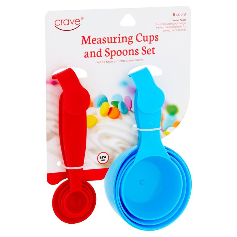 Crave Measuring Cups and Spoons Set Value Pack, 8 count