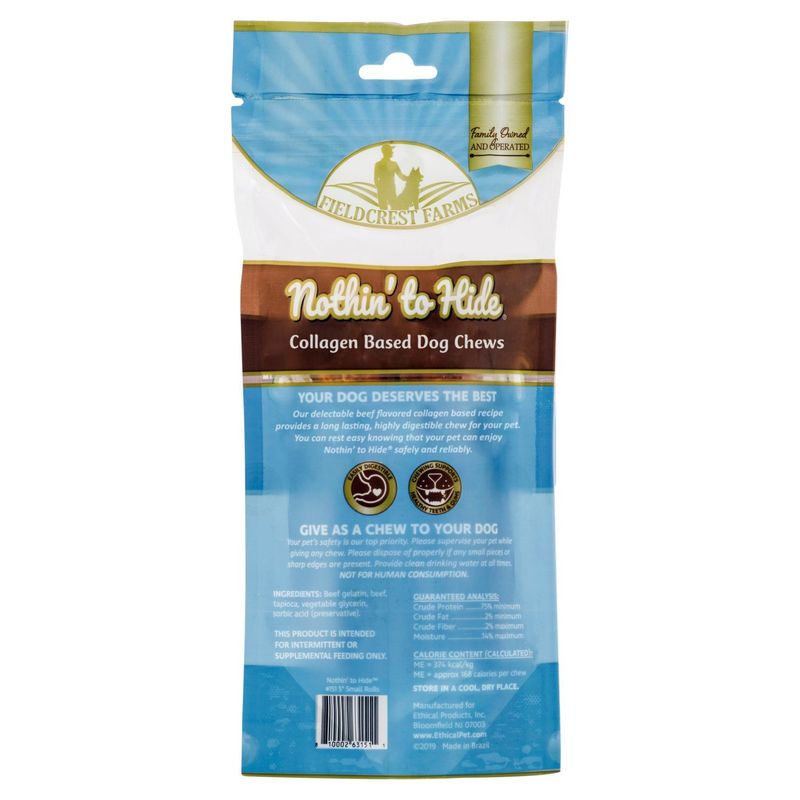 Fieldcrest Farms Nothin' to Hide 5" Small Rolls Collagen Based Dog Chews, 2 count, 3.2 oz