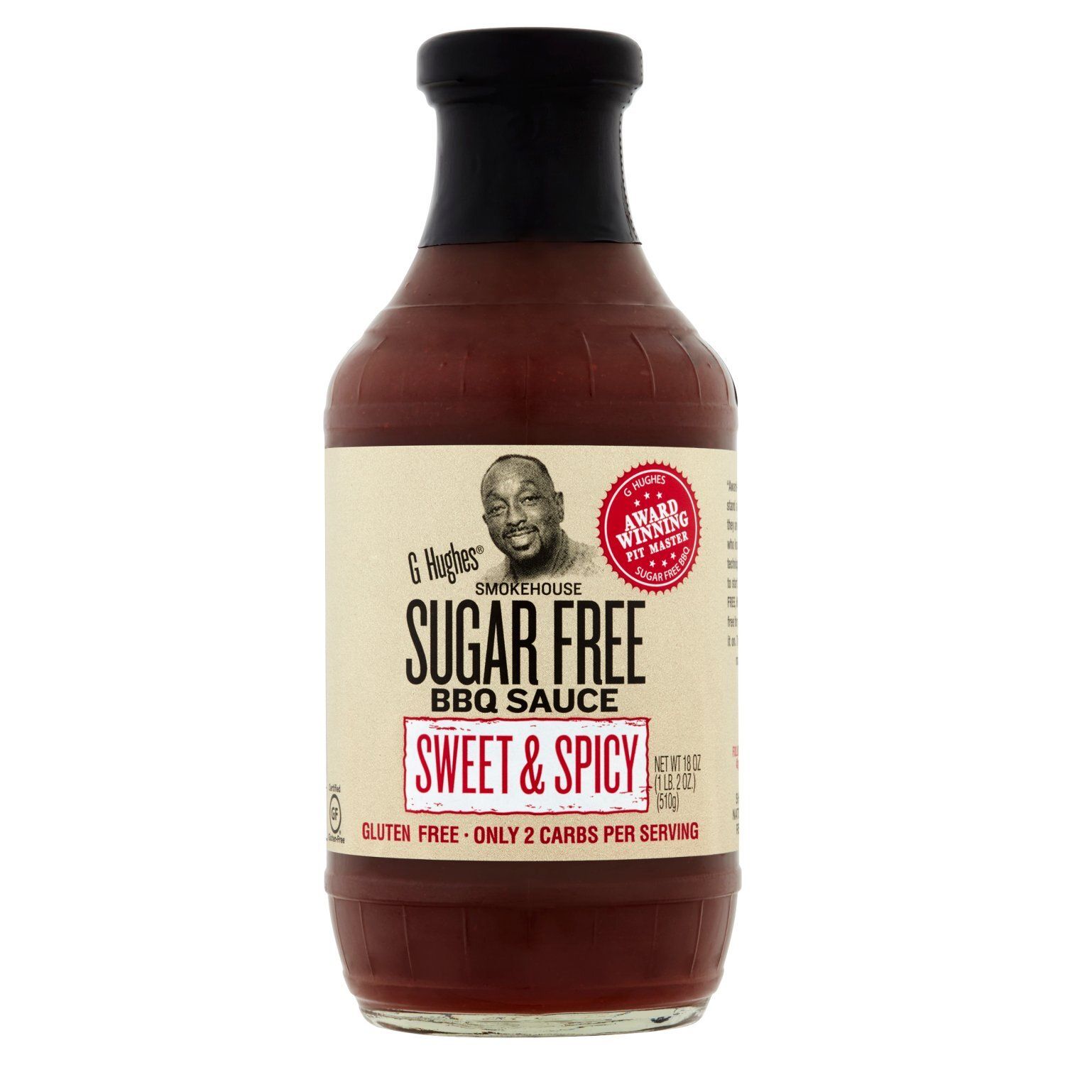G Hughes Smokehouse Sugar Free Sweet &amp; Spicy BBQ Sauce, 18 oz