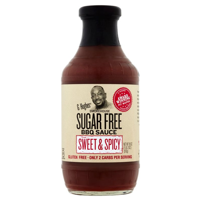 G Hughes Smokehouse Sugar Free Sweet &amp; Spicy BBQ Sauce, 18 oz