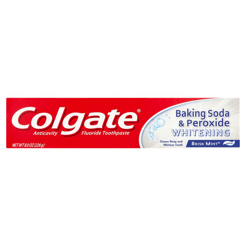 Colgate Baking Soda &amp; Peroxide Whitening Brisk Mint Toothpaste, 8.0 oz