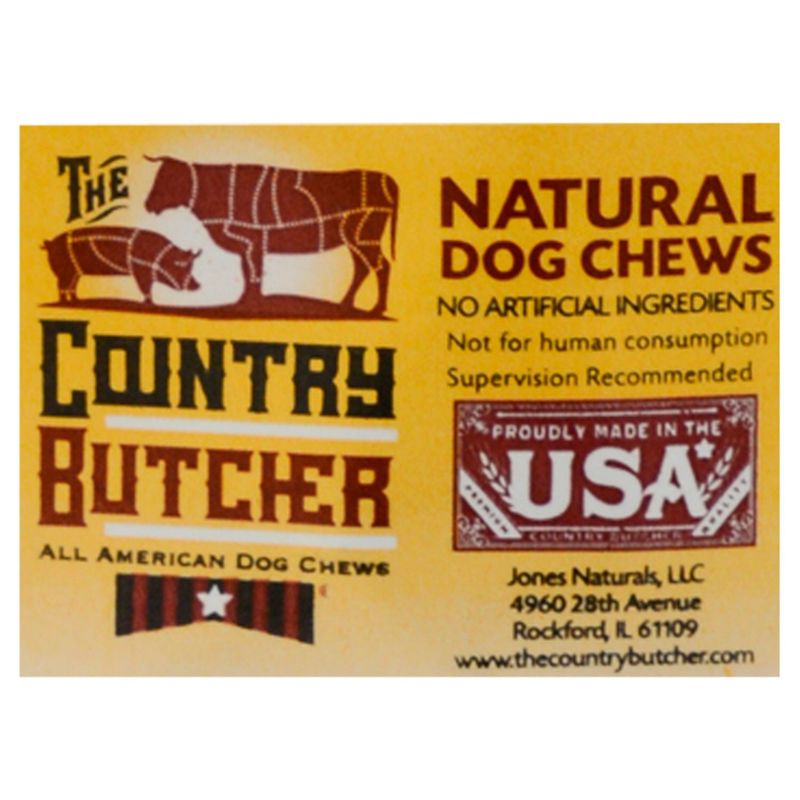 The Country Butcher 12" Beef Rib Bone Natural Dog Chews, 3 oz