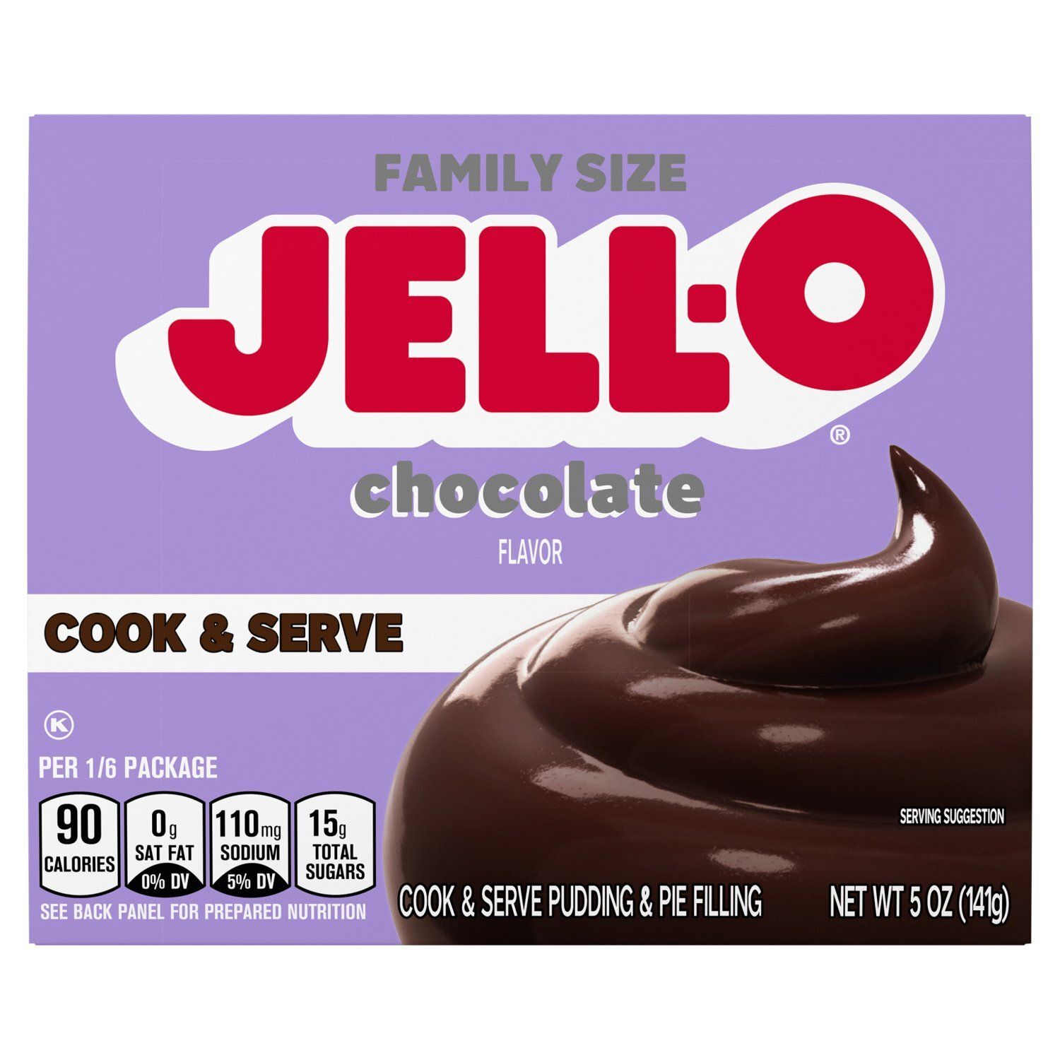 Jell-O Chocolate Flavor Cook &amp; Serve Pudding &amp; Pie Filling Family Size, 5 oz