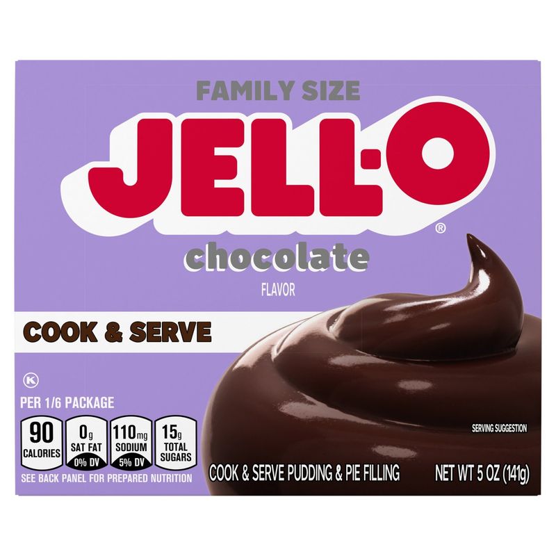 Jell-O Chocolate Flavor Cook &amp; Serve Pudding &amp; Pie Filling Family Size, 5 oz