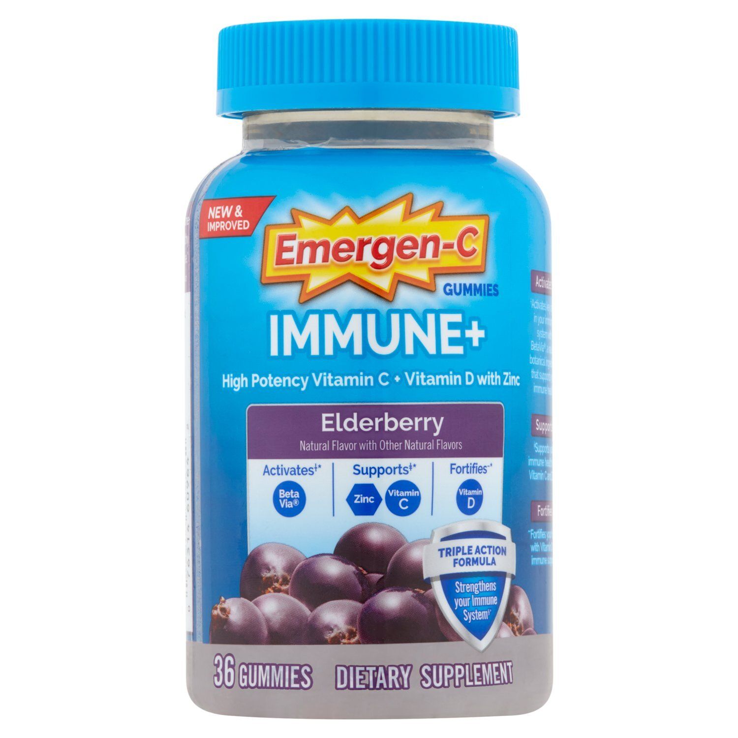 Emergen-C Elderberry Immune+ Dietary Supplement, 36 count