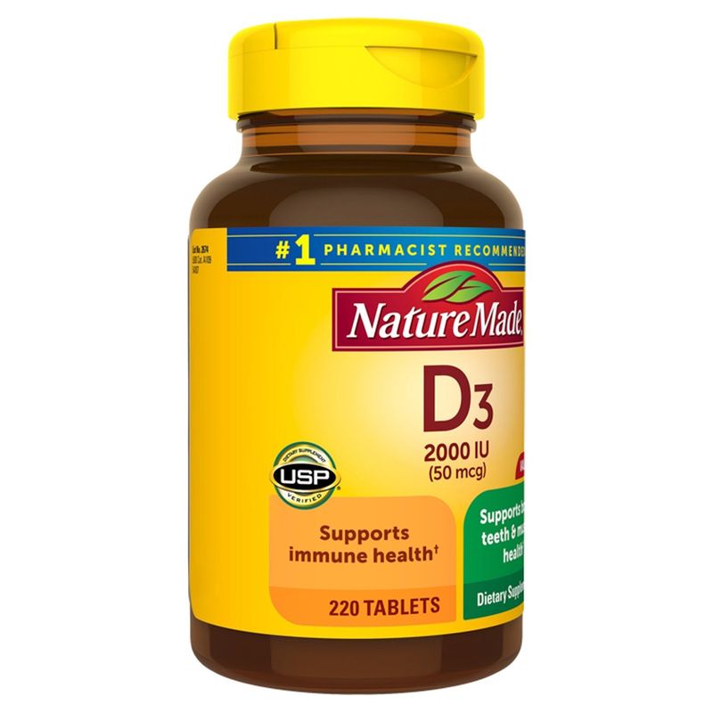 Nature Made Vitamin D3 2000 IU (50 mcg) Tablets, 220 Count Value Size