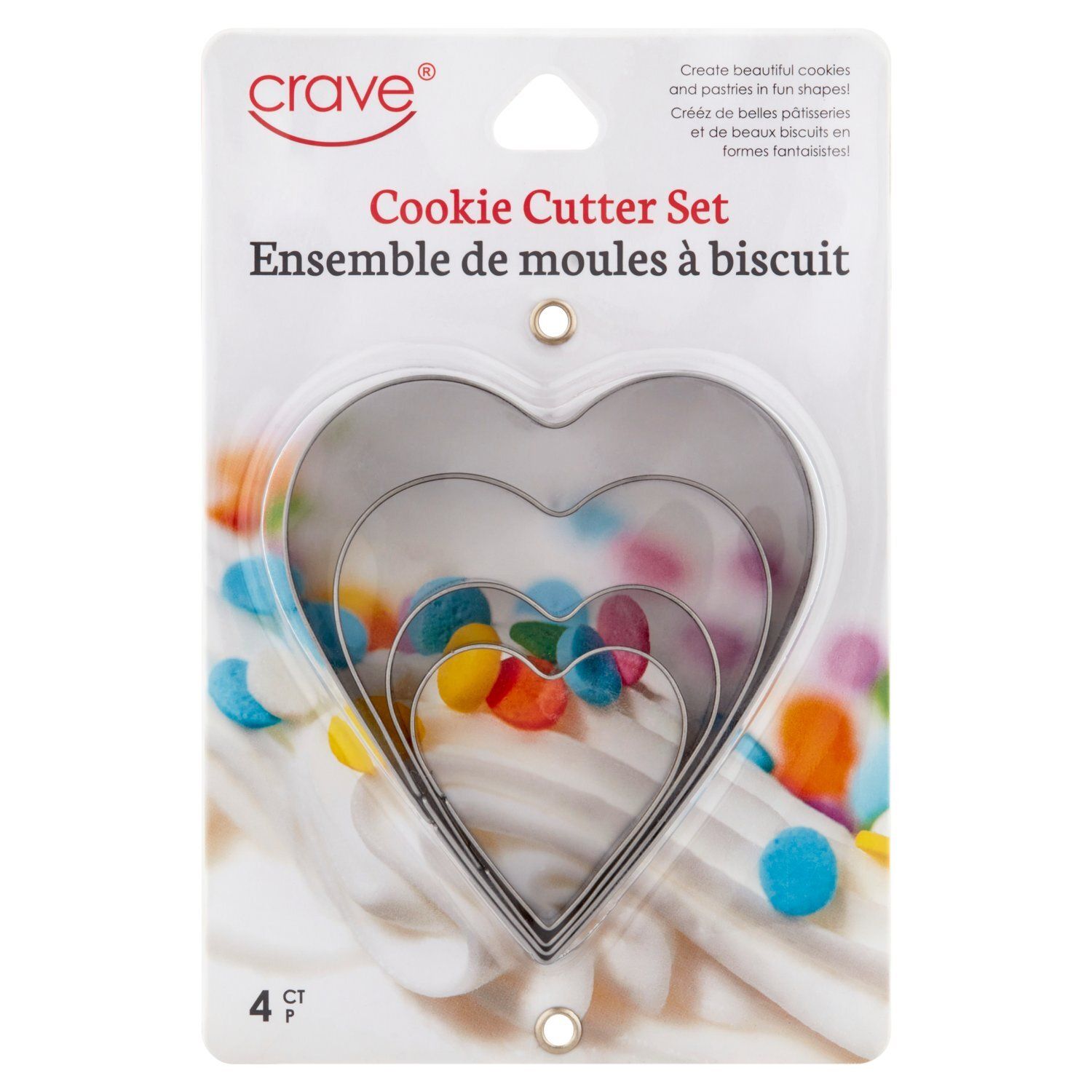 Crave Heart Cookie Cutter Set, 4 count