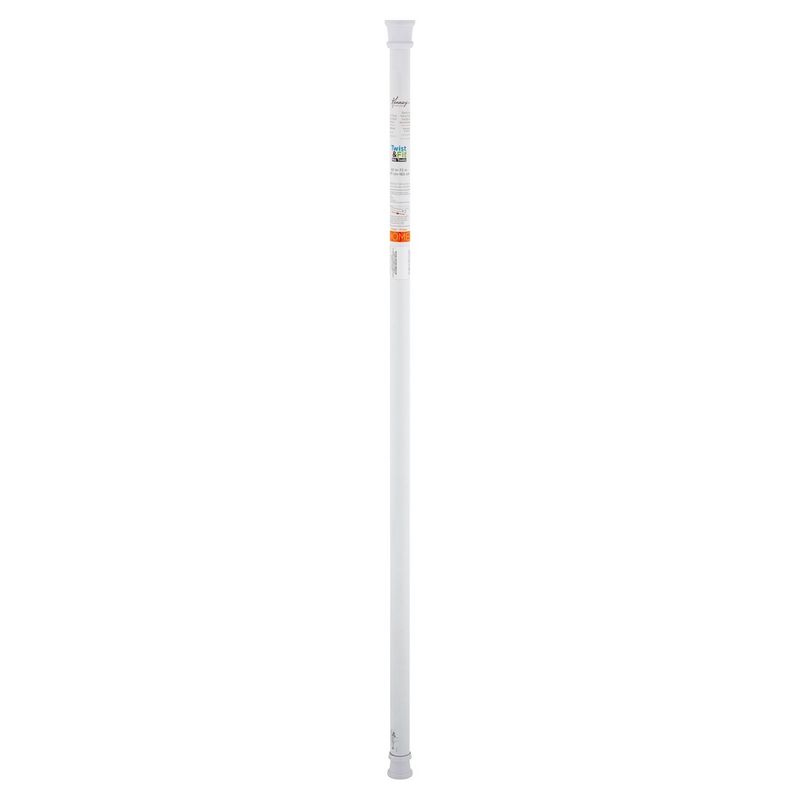Kenney Twist &amp; Fit No Tools White 3 Step Home Shower Rod