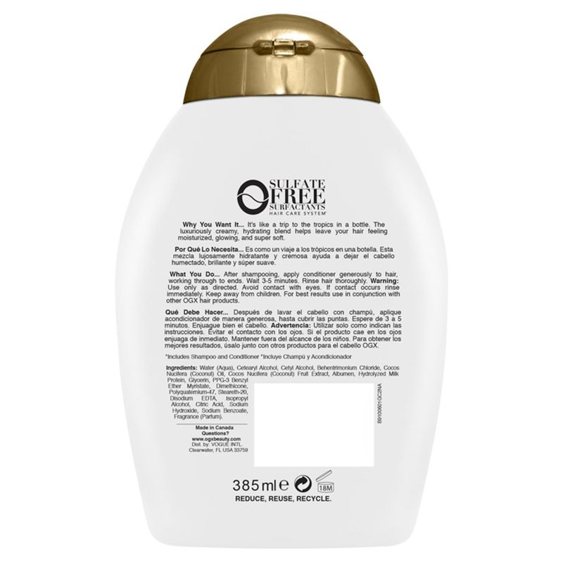 Ogx Nourishing + Coconut Milk Conditioner, 13 fl oz