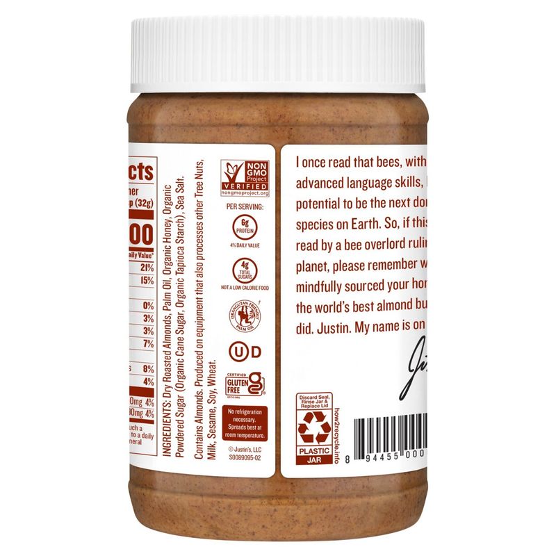Justin's Honey Almond Butter, 16 oz