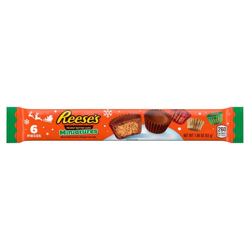 Reese's Milk Chocolate &amp; Peanut Butter Cups Miniatures, 6 count, 1.86 oz