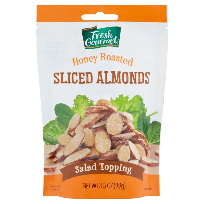 Fresh Gourmet Honey Roasted Salad Topping Sliced Almonds, 3.5 oz
