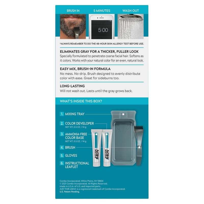 Just For Men Mustache &amp; Beard M-10/15 Blond Facial Haircolor Kit, Multiple Application