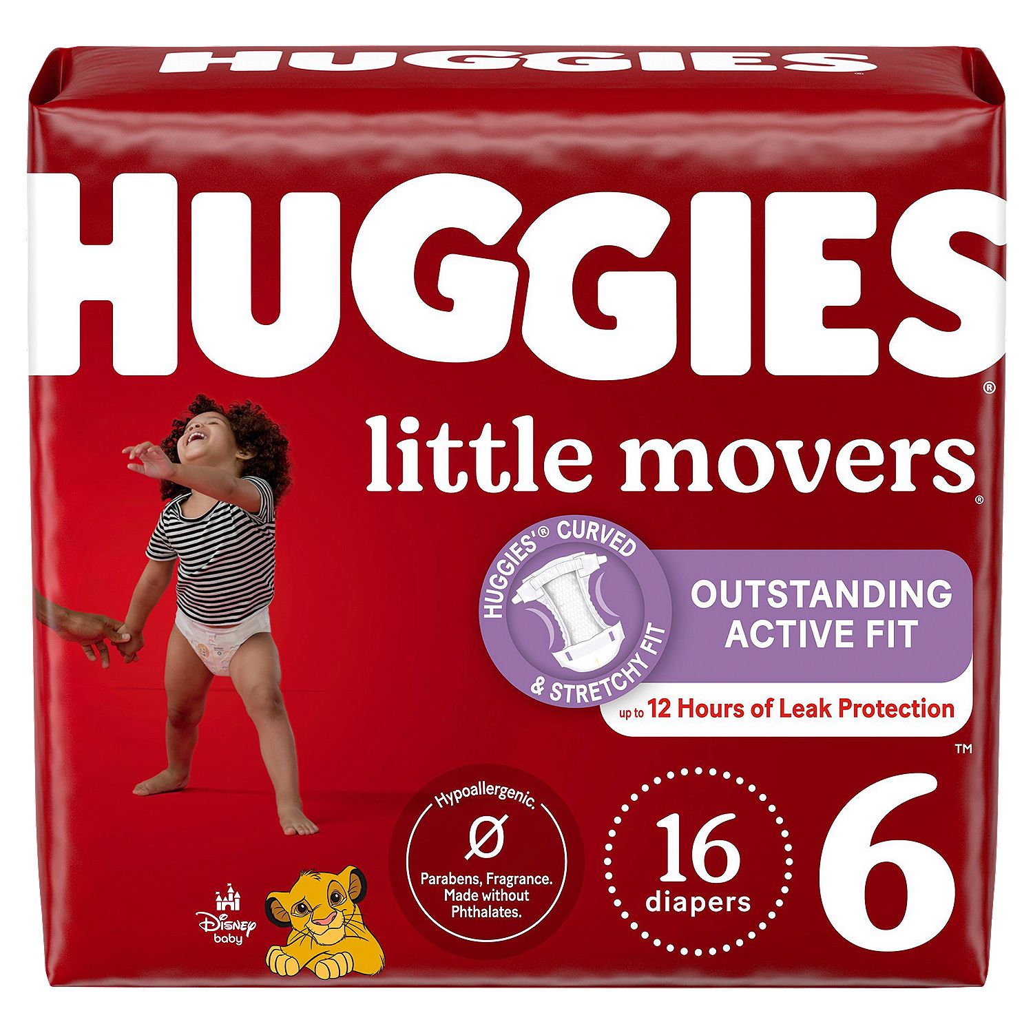Huggies Little Movers Diapers, Size 6, Over 35 lb, 16 count