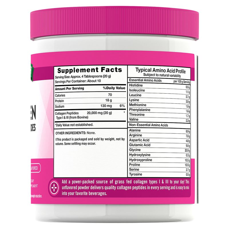 Nature's Truth Ultra Collagen Grass Fed Peptides Dietary Supplement, 7 oz
