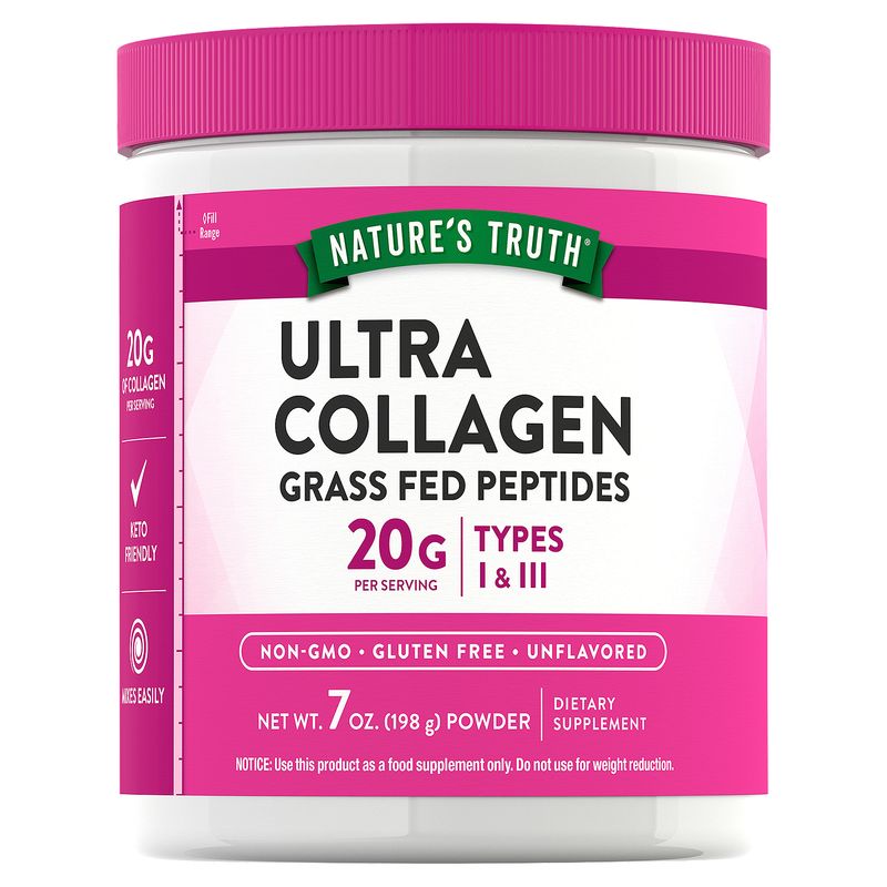 Nature's Truth Ultra Collagen Grass Fed Peptides Dietary Supplement, 7 oz