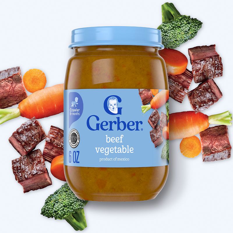 Gerber Beef Vegetable Baby Food, Crawler 8+ months, 6 oz