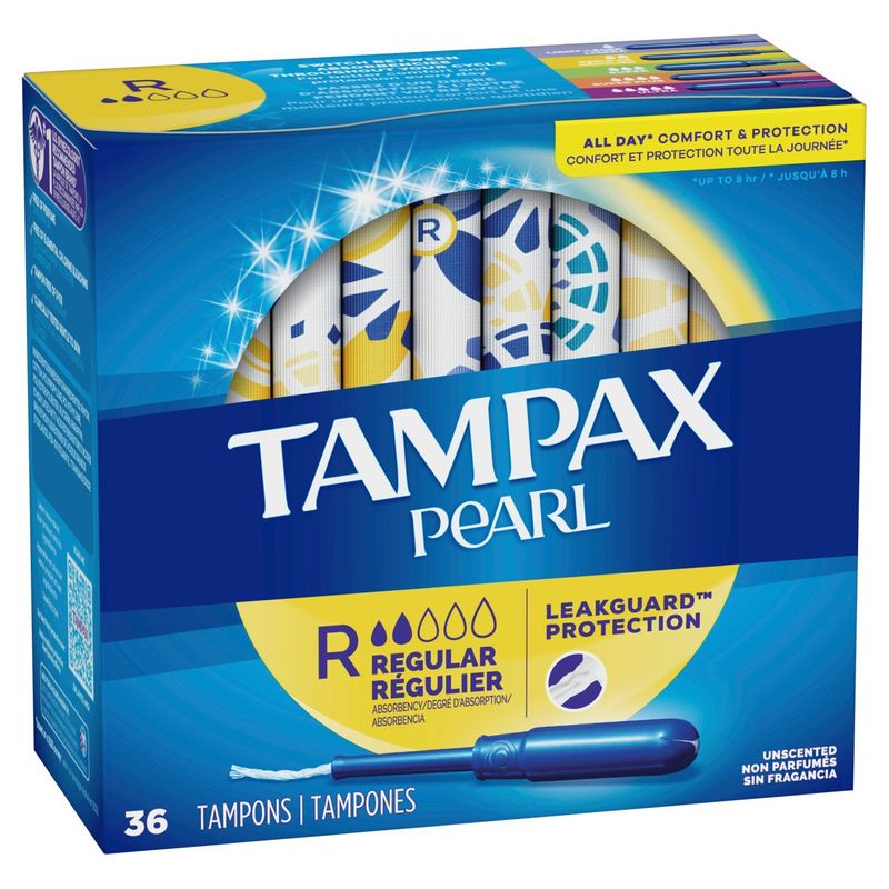 Tampax Pearl Regular Absorbency Unscented Tampons, 36 count