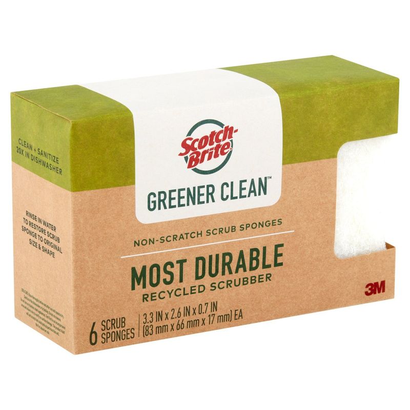 Scotch-Brite Greener Clean Non-Scratch Scrub Sponges, 6 count