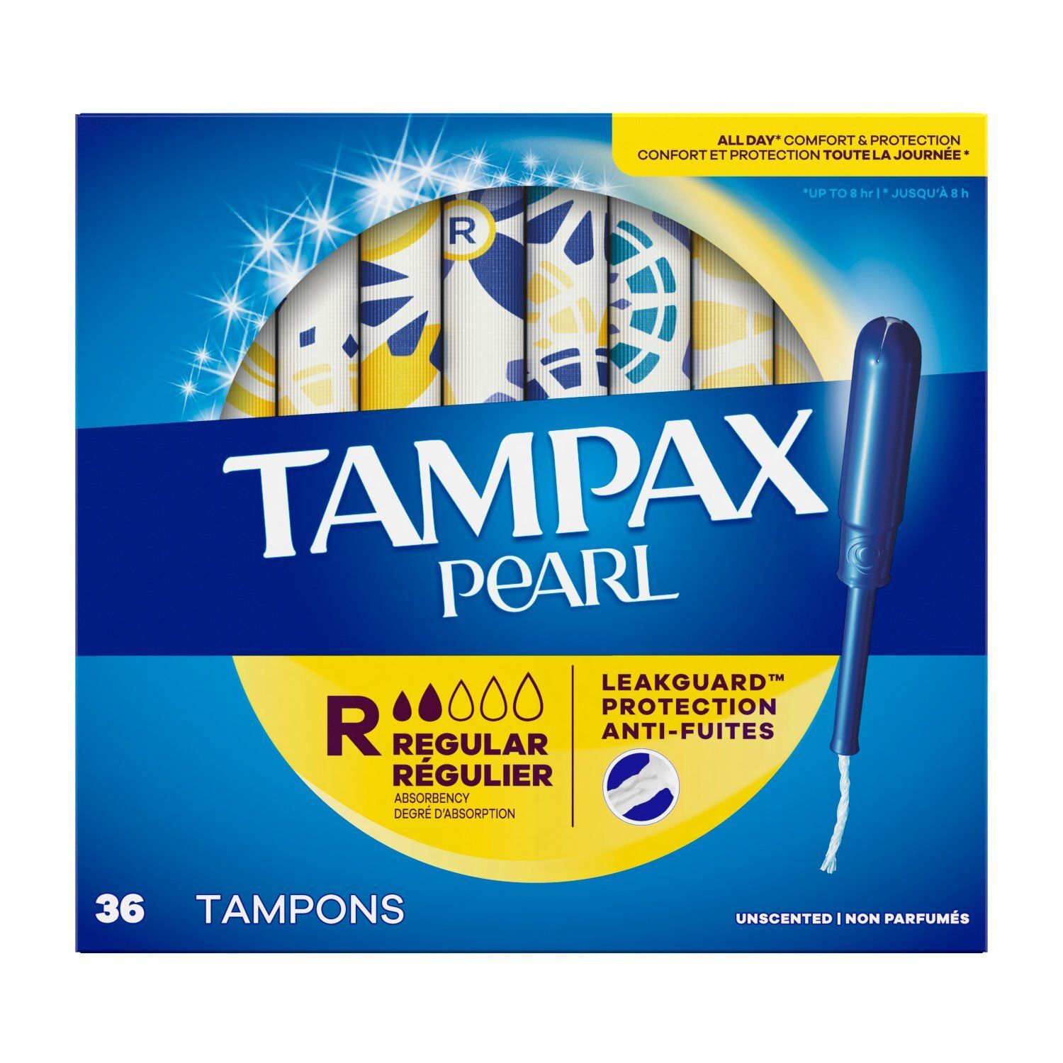 Tampax Pearl Regular Absorbency Unscented Tampons, 36 count