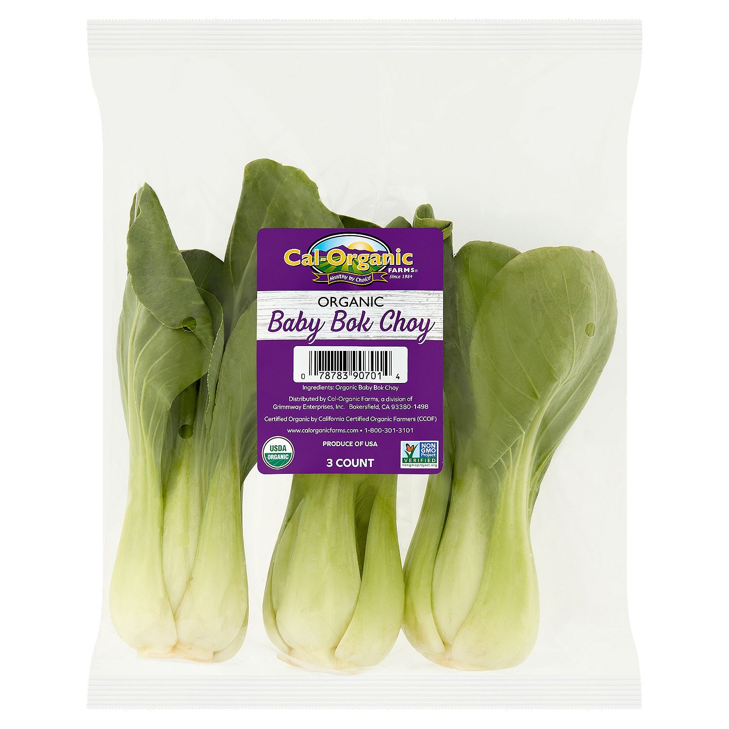 Cal-Organic Farms Organic Baby Bok Choy, 3 ct