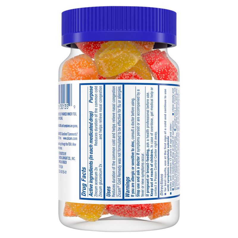 Zicam Assorted Fruit Flavors Medicated Fruit Drops, 25 count