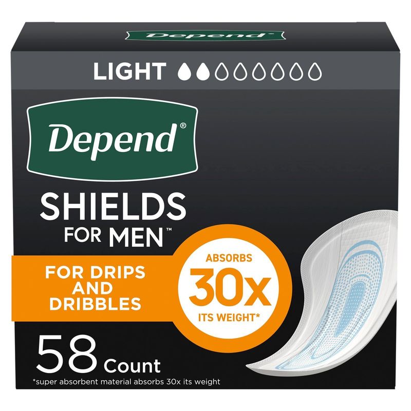 Depend Fresh Protection Light Shields for Men, 58 count