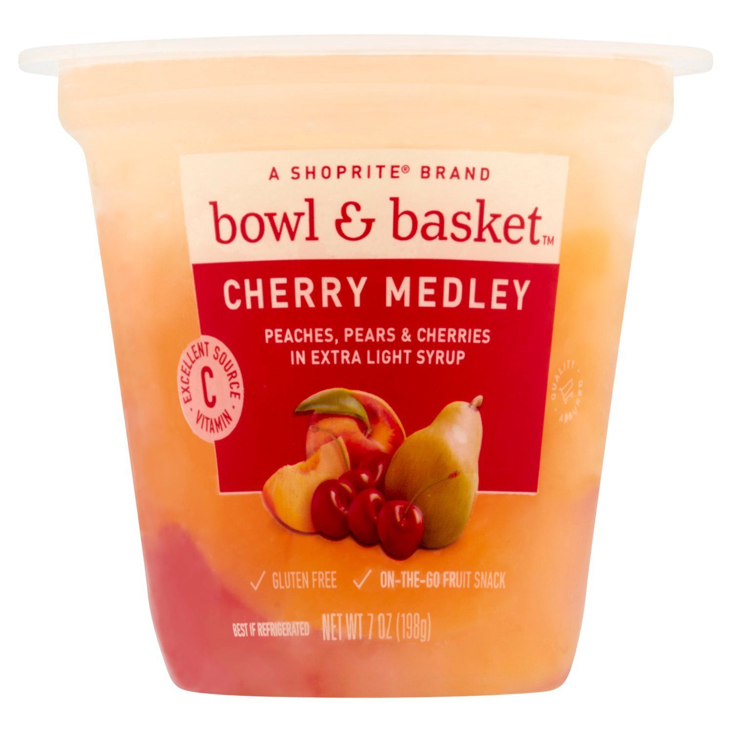 Bowl &amp; Basket Cherry Medley Peaches, Pears &amp; Cherries in Extra Light Syrup, 7 oz