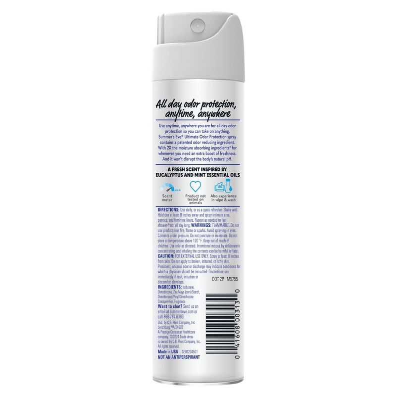 Summer's Eve Ultimate Odor Protection Daily Refreshing Spray, 2.0 oz