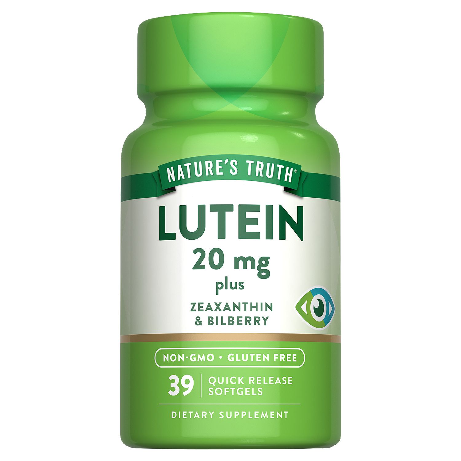 Nature's Truth Lutein Plus Zeaxanthin &amp; Bilberry Dietary Supplement, 39 count