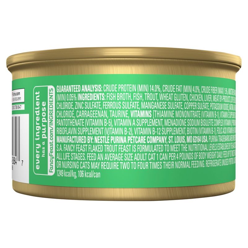 Fancy Feast Flaked Trout Feast Gourmet Cat Food, 3 oz