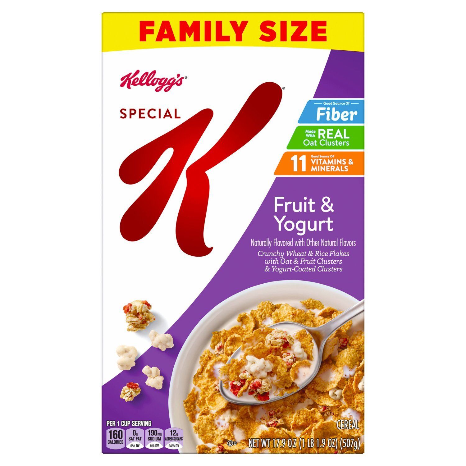 Kellogg's Special K Fruit &amp; Yogurt Cereal Family Size, 17.9 oz