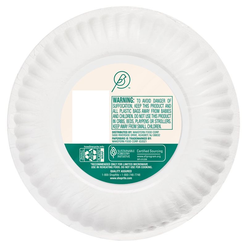 Paperbird 7 Inch White Coated Plates, 140 count