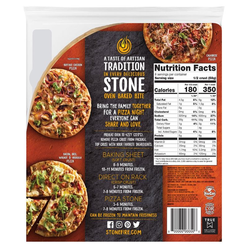Stonefire Artisan Thin Pizza Crust, 4 count, 16.2 oz