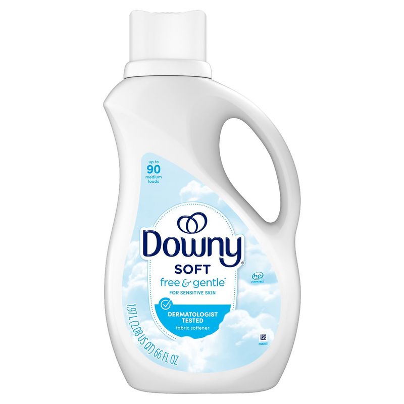 Downy Free &amp; Gentle Liquid Fabric Softener, 66 fl oz, 90 Loads, Hypoallergenic, Sensitive Skin Frie