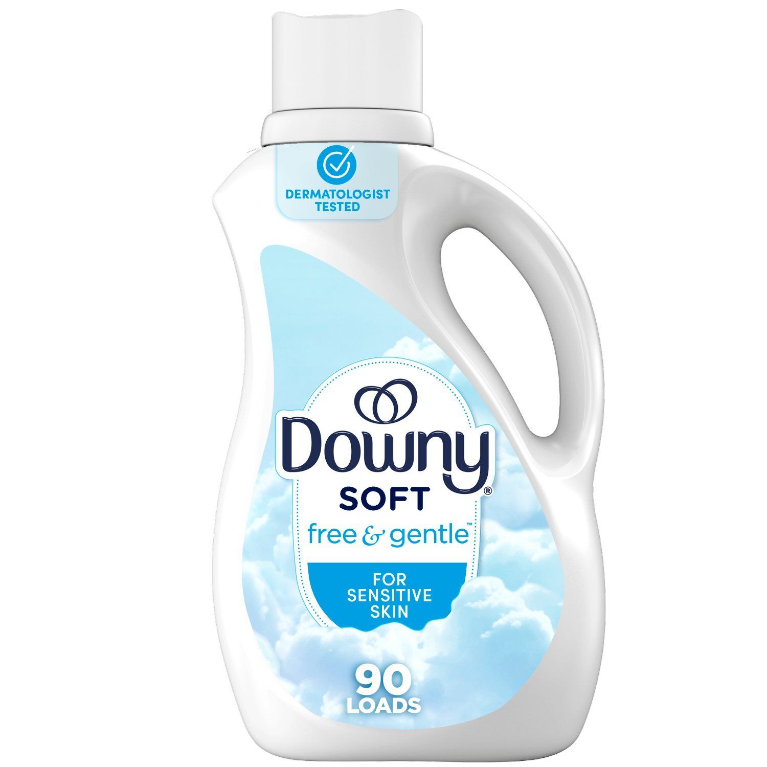 Downy Free &amp; Gentle Liquid Fabric Softener, 66 fl oz, 90 Loads, Hypoallergenic, Sensitive Skin Frie
