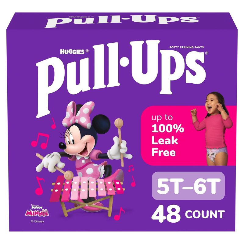 Huggies Pull-Ups Disney Junior Minnie Potty Training Pants, Size 5T-6T, 46-60 lbs, 48 count