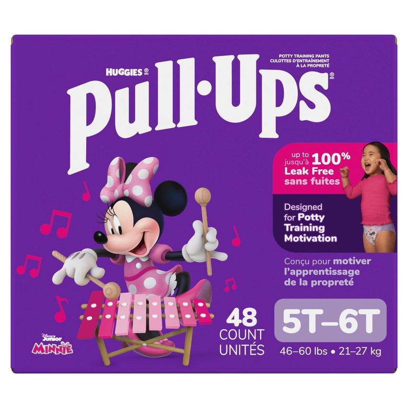 Huggies Pull-Ups Disney Junior Minnie Potty Training Pants, Size 5T-6T, 46-60 lbs, 48 count
