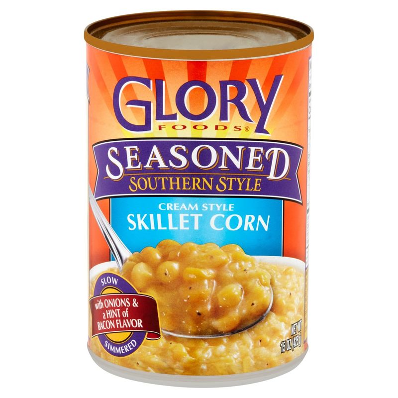 Glory Foods Seasoned Southern Style Cream Style Skillet Corn, 15 oz